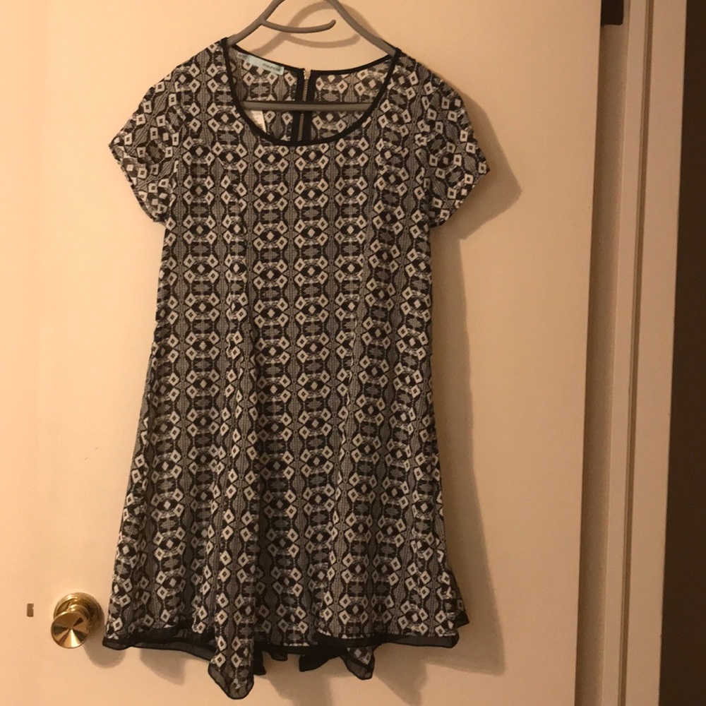 Black and white chiffon dress